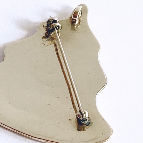 Christmas Tree Brooch/Pendant Alpaca Mexico Silver Enamel Vintage - Picture 5 of 6